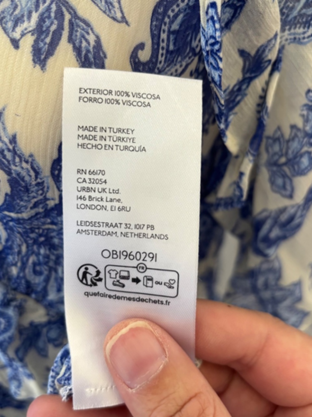 Anthropologie Maeve blue white floral ruffle mini dress Size XS - Picture 11 of 12